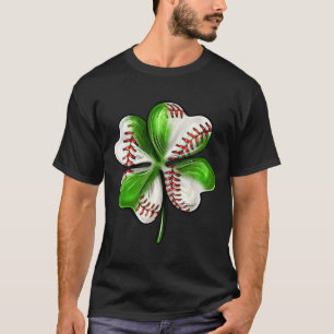 Baseball Shamrock St Patrick's Day Clover With Bas T-Shirt