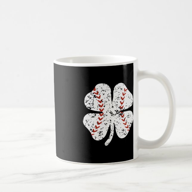 Baseball Shamrock St Patricks Day Pitcher Hitter B Coffee Mug (Right)