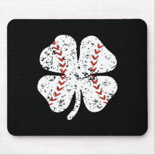 Baseball Shamrock St Patricks Day Pitcher Hitter B Mouse Pad