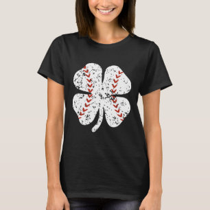 Baseball Shamrock St Patricks Day Pitcher Hitter B T-Shirt