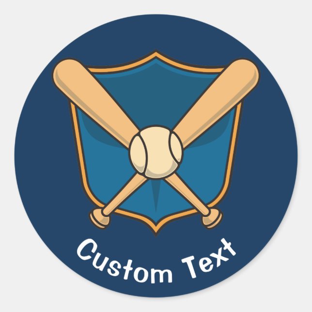 Baseball Shield Classic Round Sticker (Front)