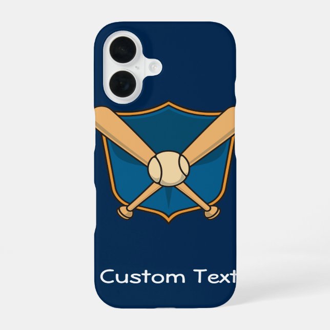 Baseball Shield iPhone 16 Case (Back)