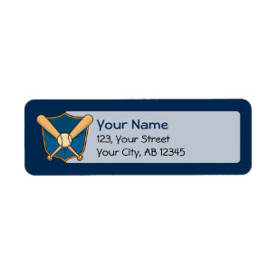 Baseball Shield Return Address Label