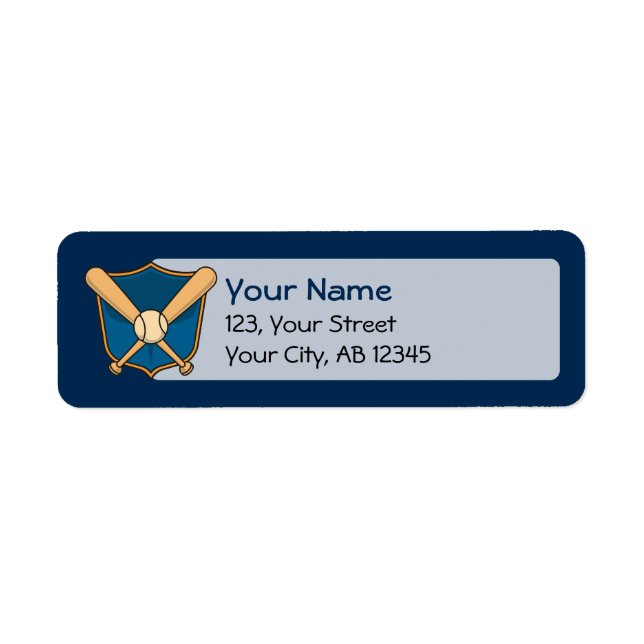 Baseball Shield Return Address Label (Front)