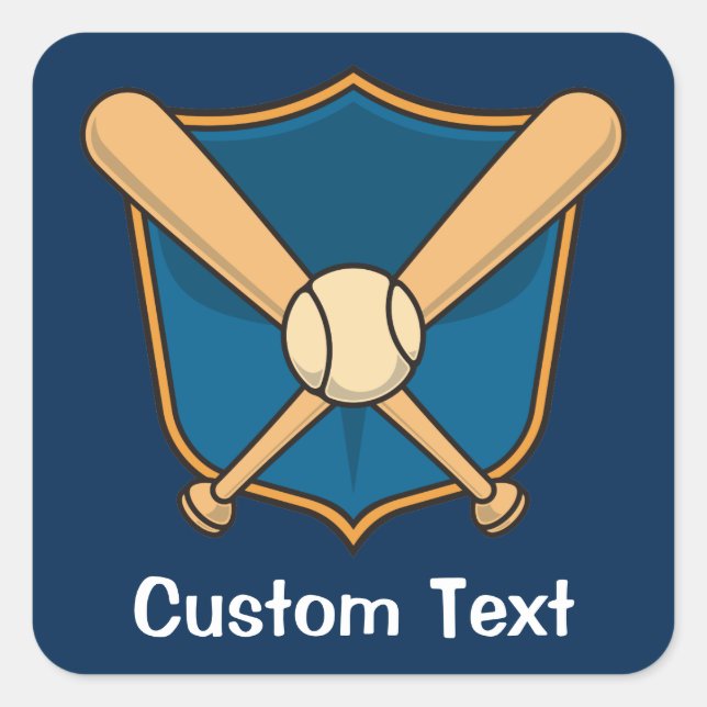 Baseball Shield Square Sticker (Front)