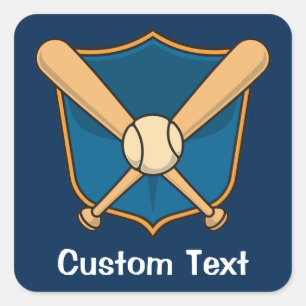 Baseball Shield Square Sticker