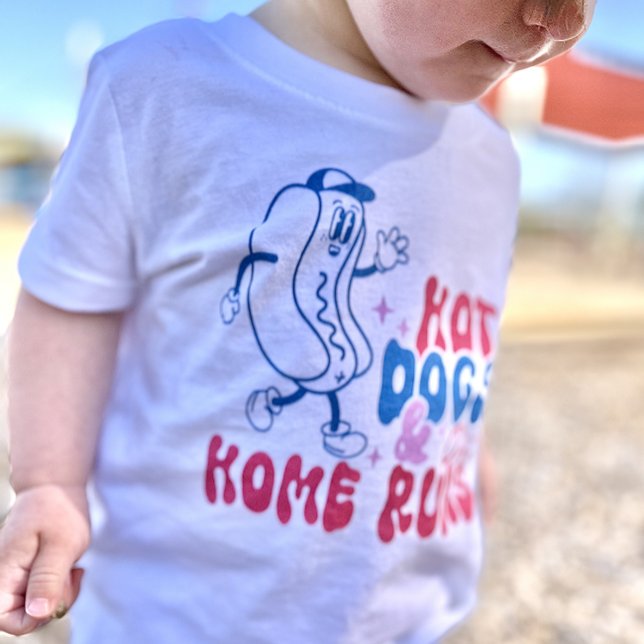 Baseball Shirt for Kids Hot Dogs & Home Runs Tee (Creator Uploaded)