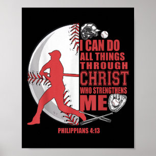 Baseball-shirt Kids Christ Boys Girls Bible Verse  Poster