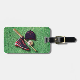 Baseball Shoe Bat Ball Hat With Name And Team Name Luggage Tag