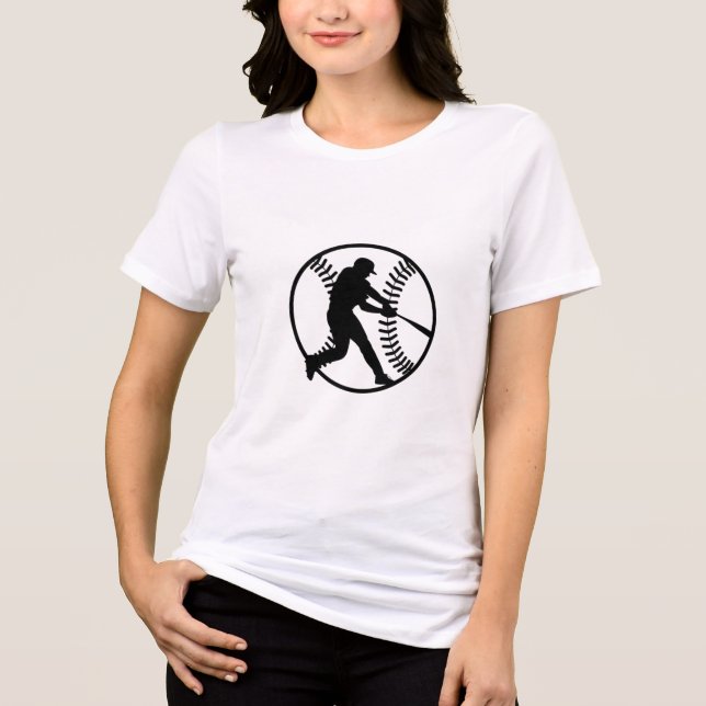 Baseball Silhouette Design Tri-Blend Shirt (Front)