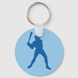 baseball silhouette key ring