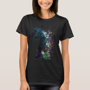 Baseball silhouette  player variegated colors desi T-Shirt