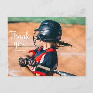 Baseball Simple Sporty Thank you postcard