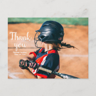 Baseball Simple Sporty Thank you postcard
