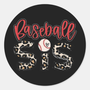 Baseball Sis Vintage Sport Lover Sister Mothers Da Classic Round Sticker