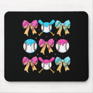 Baseball Sister Drip Bow Ice Cream Drip Girls Spri Mouse Pad