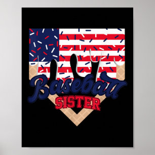 Baseball Sister Drip Ice Cream Baseball Game Day 4 Poster