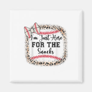 Baseball Sister Im Here For Snacks Girl Toddler Fu Magnet