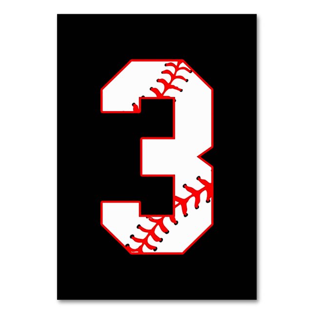 Baseball Sister I'm Just Here For Number Player 3 Table Number (Front)