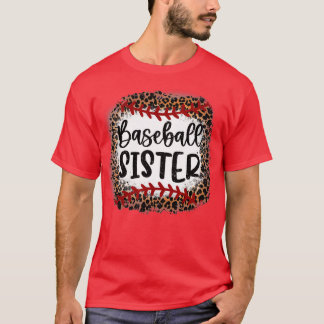 Baseball Sister Leopard  Baseball Sister  T-Shirt