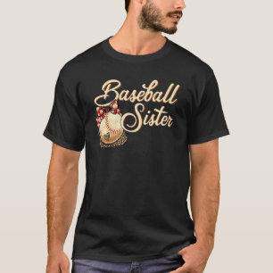 Baseball Sister Leopard Girl Softball Big Sister T-Shirt