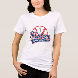Baseball Sister of the Rookie 1st Birthday Party Tri-Blend Shirt