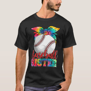 Baseball Sister Tie Dye Women Mother's Day Mothers T-Shirt