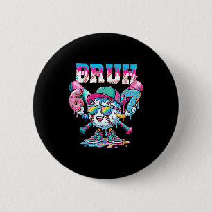 Baseball Six Seven 67 6 7 Meme Funny Boys Ice Crea Cm Round Badge