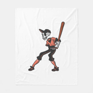 baseball skeleton design for baseball players fleece blanket