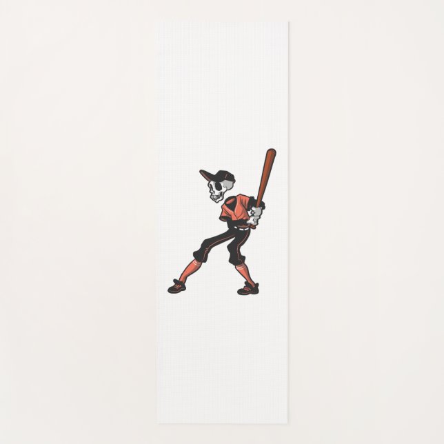 baseball skeleton design for baseball players yoga mat (Front)