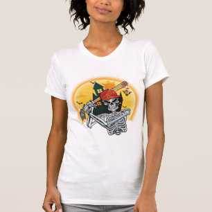 Baseball Skeleton Halloween Baseball Halloween T-Shirt