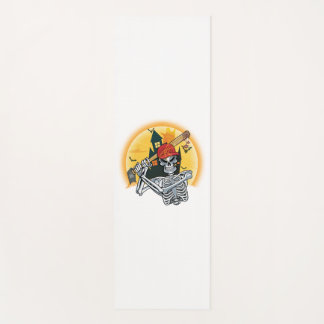 Baseball Skeleton Halloween Baseball Halloween Yoga Mat