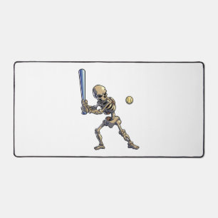 Baseball Skeleton Halloween Men Boys Baseball Desk Mat