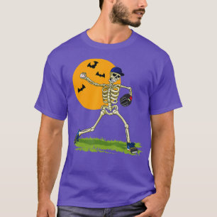 Baseball Skeleton Halloween Men Boys Baseball Hall T-Shirt