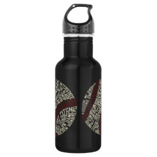 Baseball Slang Words Calligram 532 Ml Water Bottle