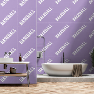 BASEBALL Slant Athletic White Text On Light Purple Wallpaper