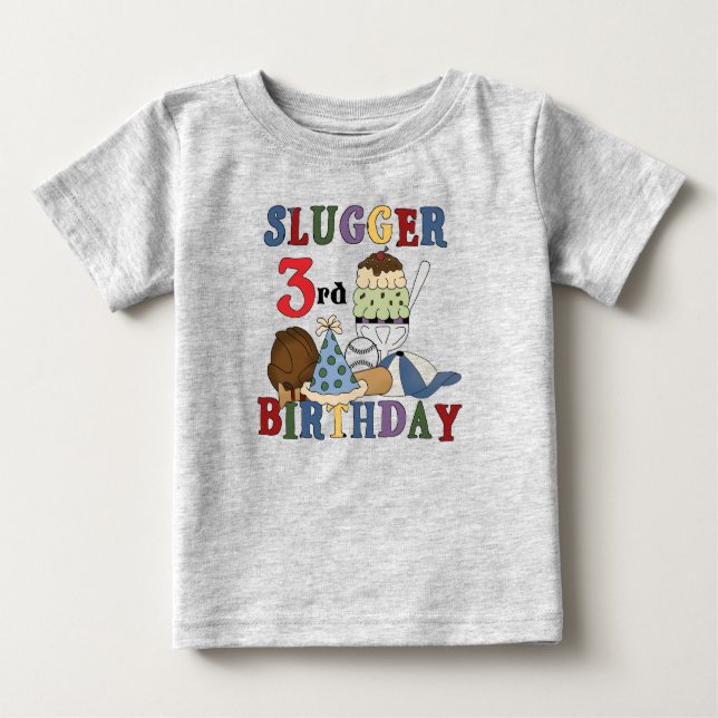 Baseball Slugger 3rd Birthday Tshirts (Front)