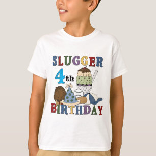 Baseball Slugger 4th Birthday T-Shirt