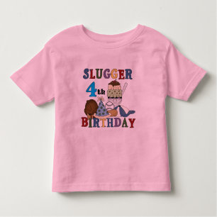 Baseball Slugger 4th Birthday Toddler T-Shirt
