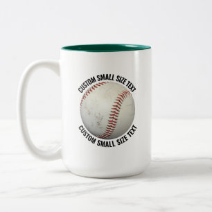 Baseball & Small Text HUNTER GREEN 15oz Custom Two-Tone Coffee Mug