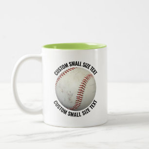 Baseball & Small Text LIME GREEN 11oz Custom Two-Tone Coffee Mug