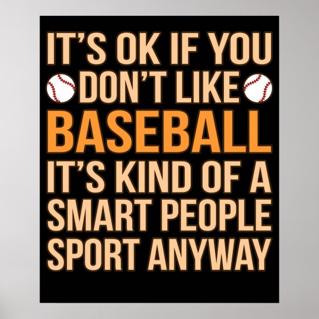 Baseball Smart People Sport Player Lover Coach Gra Poster (Front)
