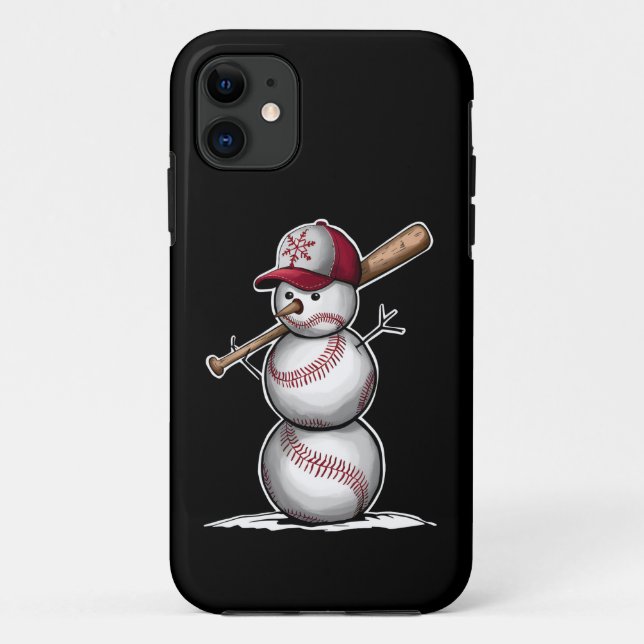 Baseball Snowman Balls Snow Christmas Xmas Gifts Case-Mate iPhone Case (Back)