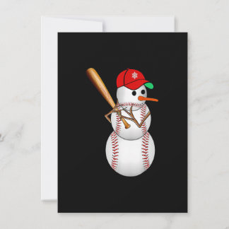 Baseball Snowman Balls Snow Christmas Xmas Gifts M Invitation