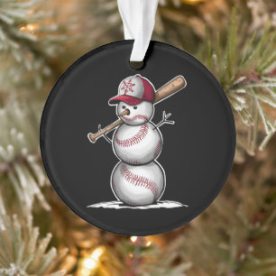 Baseball Snowman Balls Snow Christmas Xmas Gifts Ornament