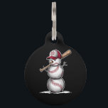 Baseball Snowman Balls Snow Christmas Xmas Gifts Pet Tag<br><div class="desc">Baseball Snowman Balls Snow Christmas Xmas Gifts</div>