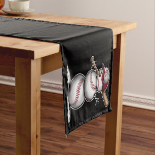 Baseball Snowman Balls Snow Christmas Xmas Gifts Short Table Runner