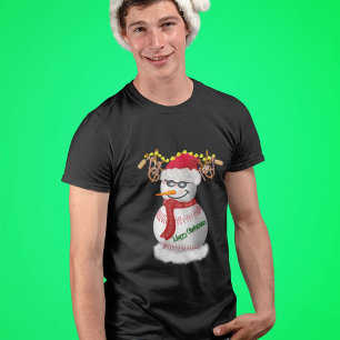 Baseball Snowman Decorated With Popular Snacks  T-Shirt