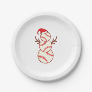 baseball snowman ice cream christmas tree gift paper plate