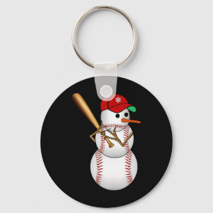 Baseball Snowman Snow Christmas Xmas Gifts Men Wom Key Ring